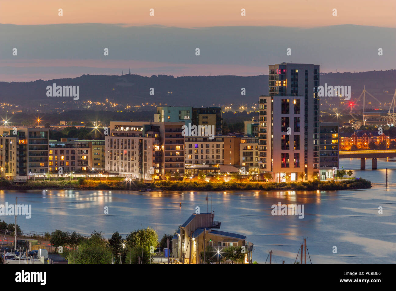 Tall Waterfront Apartments, Penarth Marina, Cardiff Bay, Wales, UK