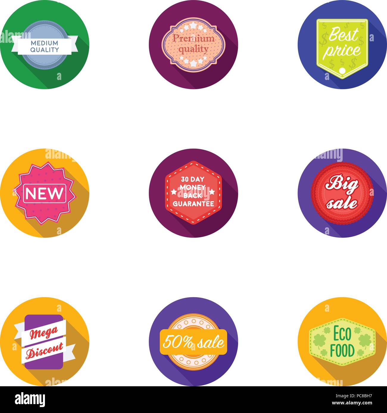 Label set icons in flat style. Big collection of label vector symbol ...
