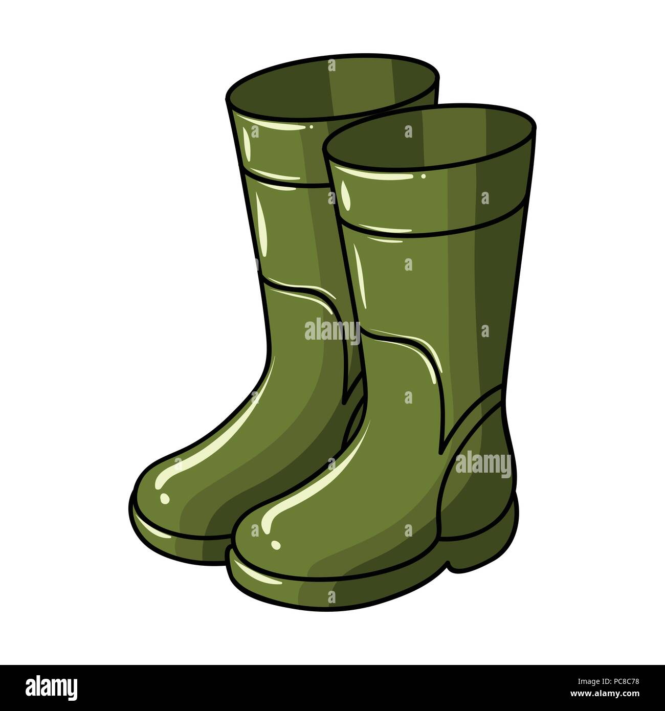 Rubber boots icon in cartoon design isolated on white background. Fishing  symbol stock vector illustration Stock Vector Image & Art - Alamy