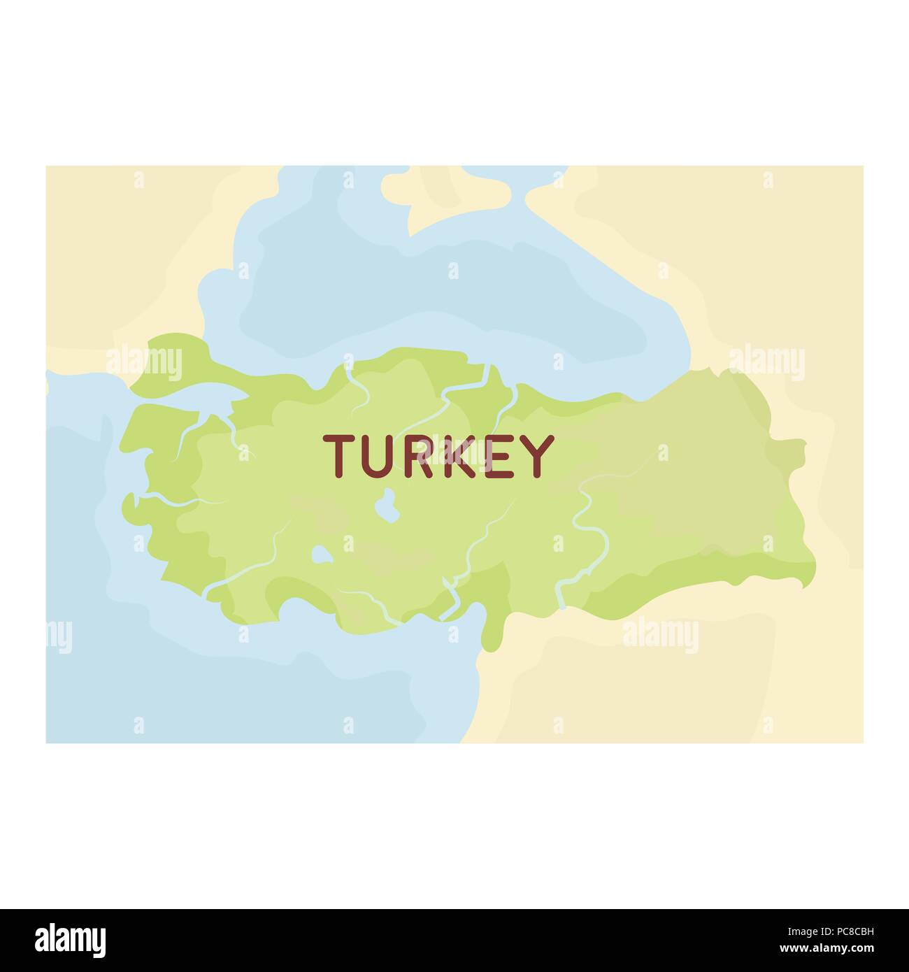 Territory of Turkey icon in cartoon style isolated on white background ...