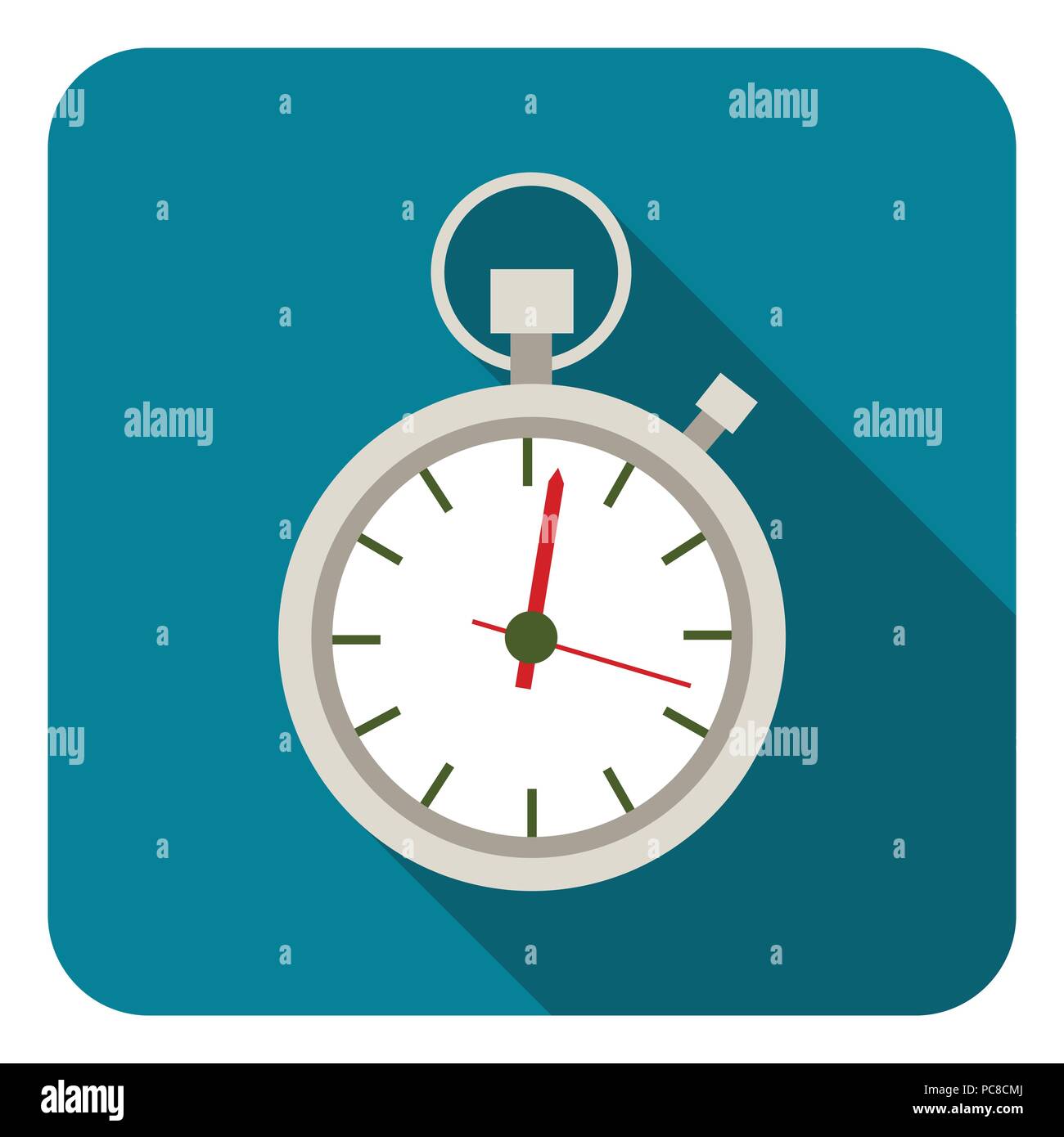 Stopwatch icon in flat style isolated on white background. Logistic ...