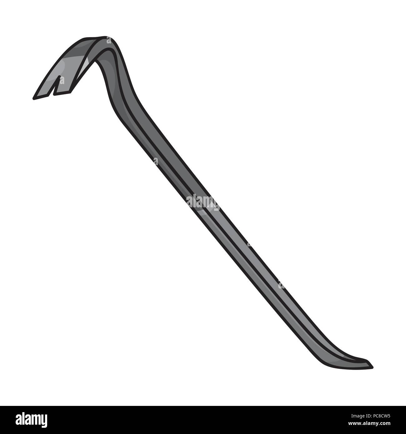 Crowbar icon in monochrome style isolated on white background. Crime ...