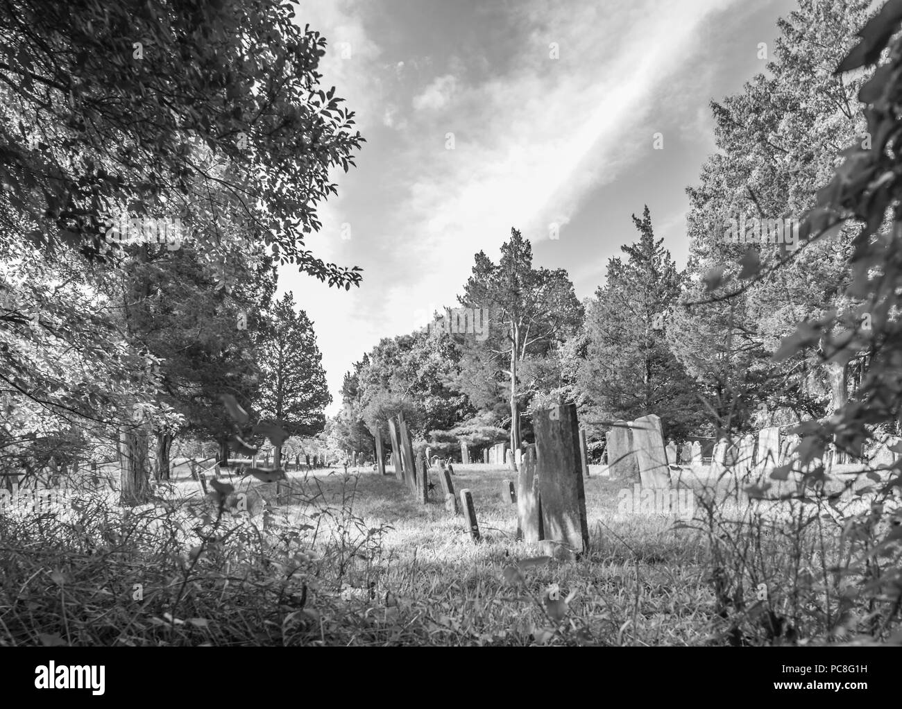 old sag harbor cemetery in sag harbor ny Stock Photo