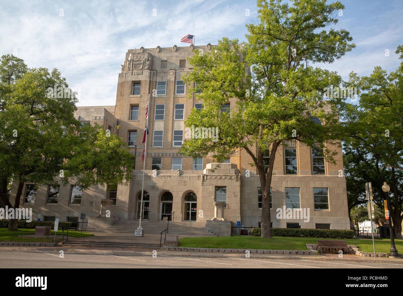 The 1928 Eastland county courthouse in Eastland Texas built in Modern-Art Deco style. Stock Photo