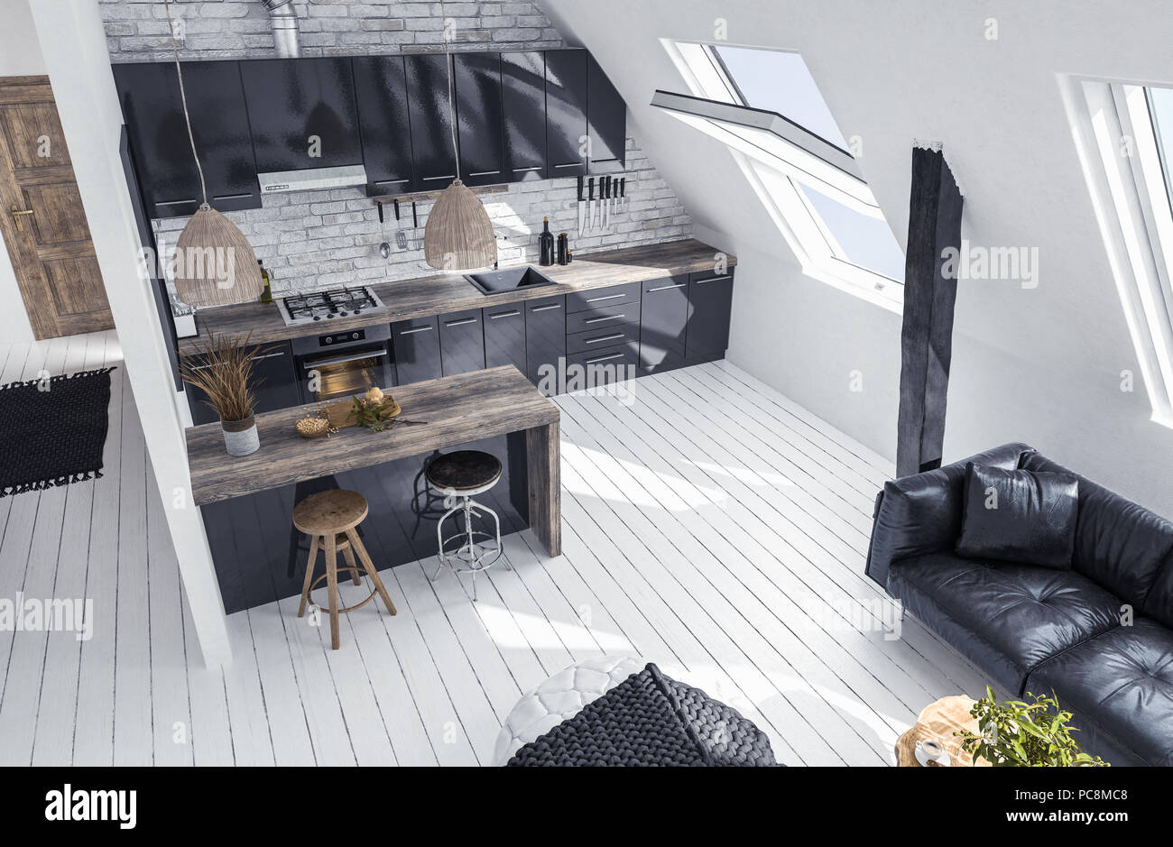 Scandinavian design open plan hi-res stock photography and images - Alamy
