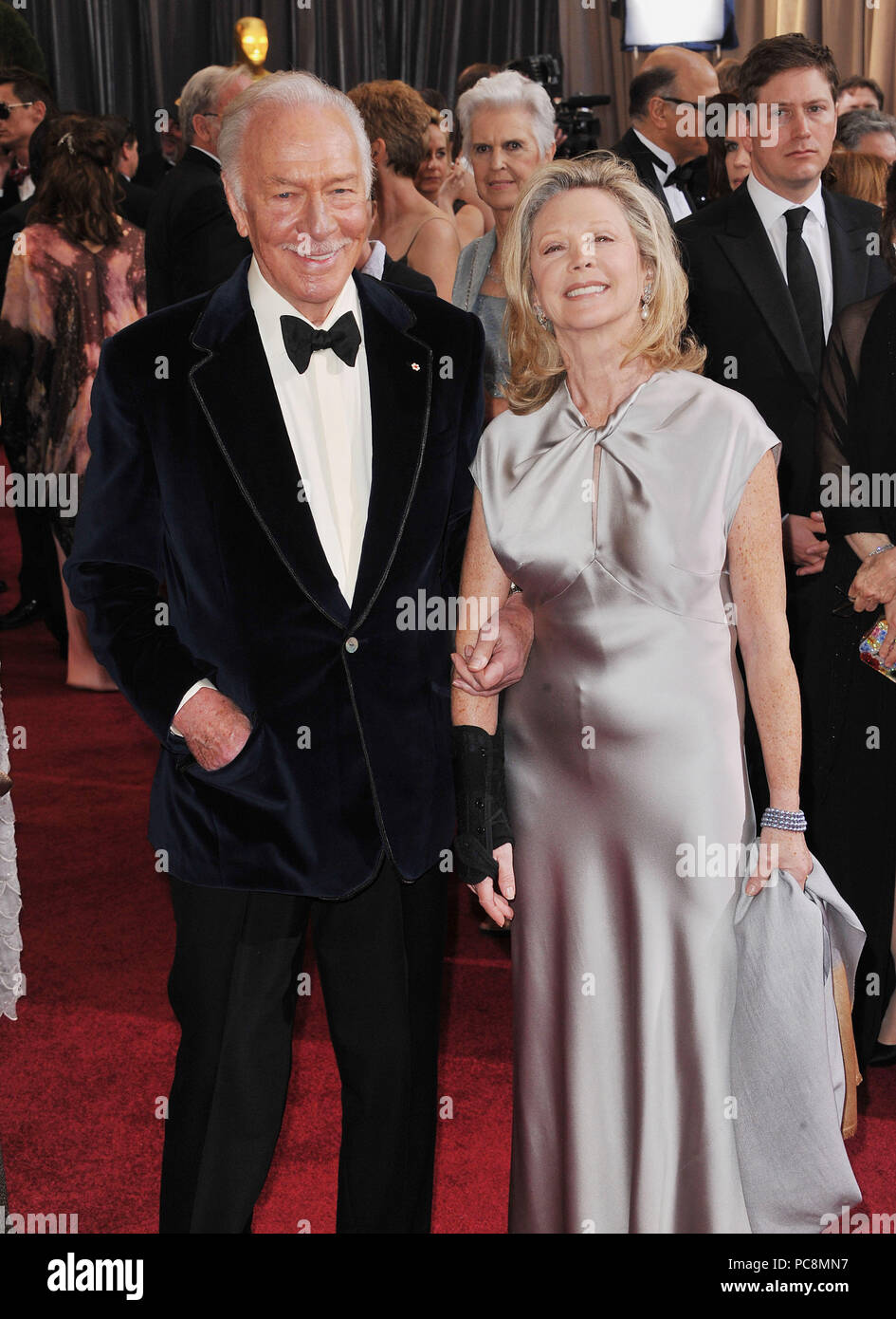Christopher Plummer and wife  224  arriving at the Oscar - 84th Academy Awards  - 2012 at the Hollywood and Highland Theatre in Los Angeles.Christopher Plummer and wife  224 ------------- Red Carpet Event, Vertical, USA, Film Industry, Celebrities,  Photography, Bestof, Arts Culture and Entertainment, Topix Celebrities fashion /  Vertical, Best of, Event in Hollywood Life - California,  Red Carpet and backstage, USA, Film Industry, Celebrities,  movie celebrities, TV celebrities, Music celebrities, Photography, Bestof, Arts Culture and Entertainment,  Topix, vertical,  family from from the yea Stock Photo