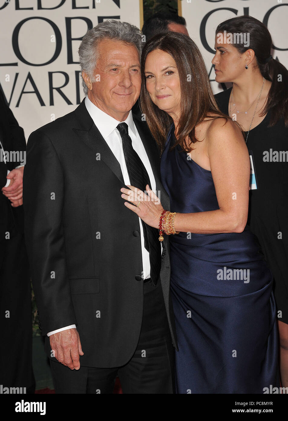 Dustin Hoffman and wife at The 2012 Golden Globe Awards at the Beverly
