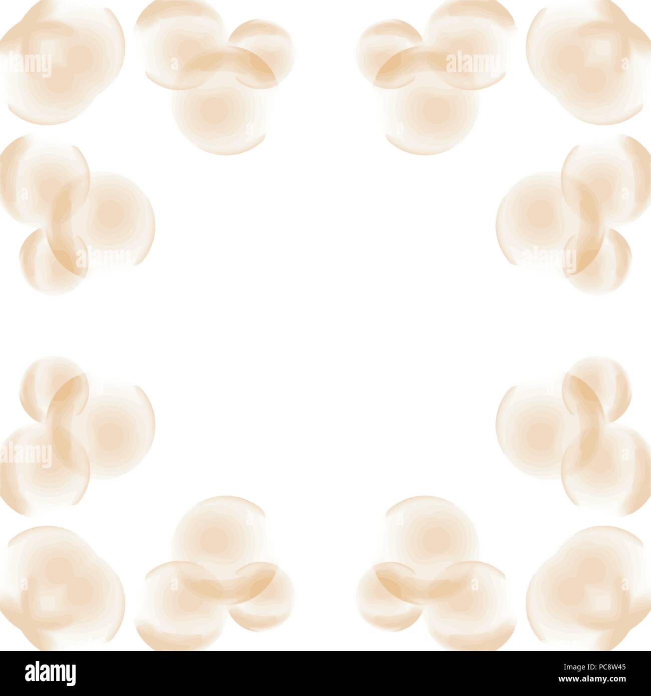 orange bubble watercolor frame border pattern, vector illustration Stock Vector