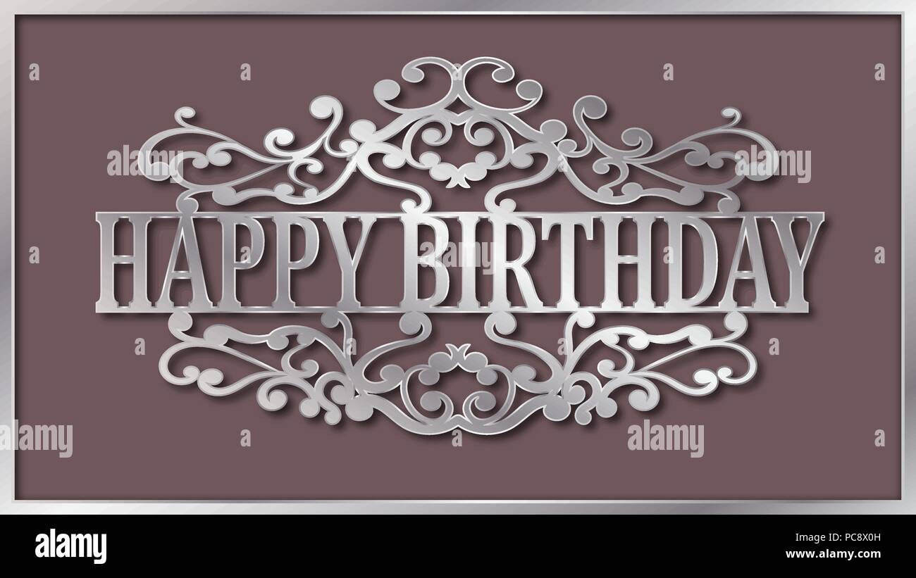 Happy birthday lace plate. Template laser cutting machine for wood, metal  and paper. Happy birthday phrase for your design Stock Vector Image & Art -  Alamy