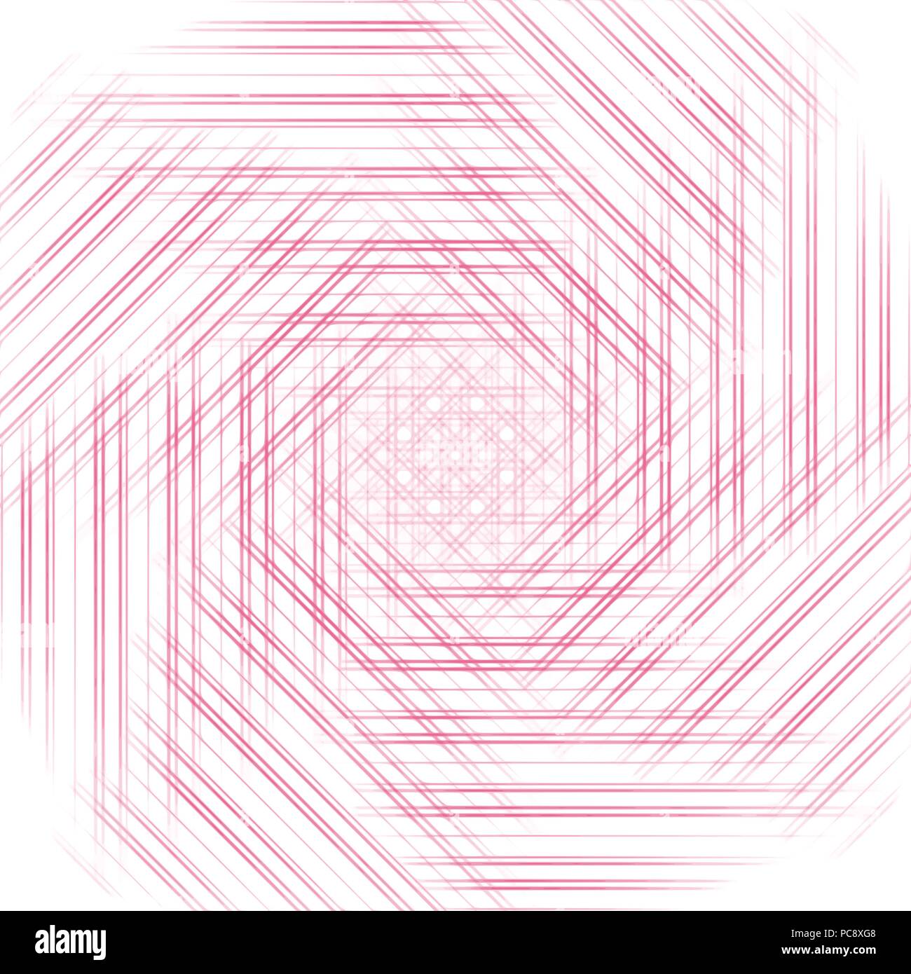 pink abstract hexagon lines circle background pattern, vector illustration Stock Vector