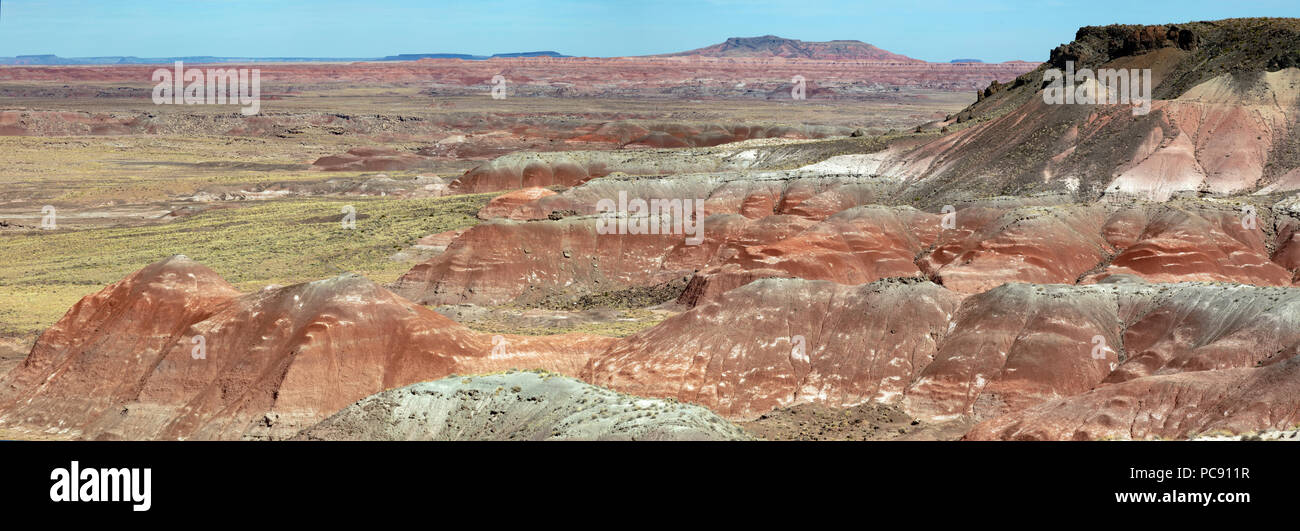The Painted Desert in the Petrified Forest National Park, AZ Stock Photo