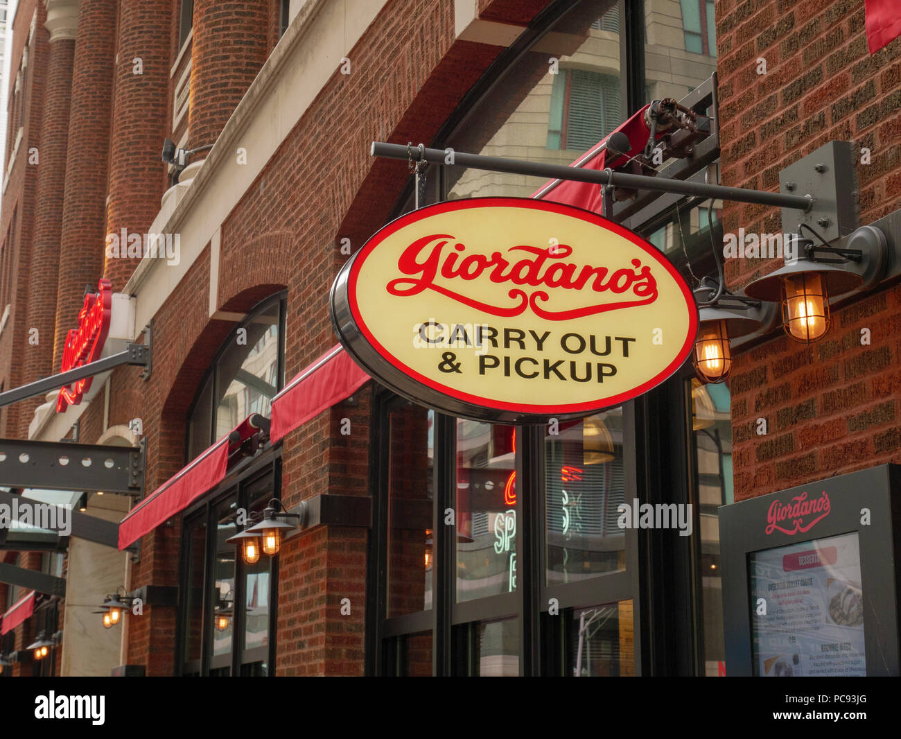 Giordano's Pizzeria, Chicago, Illinois. Stock Photo