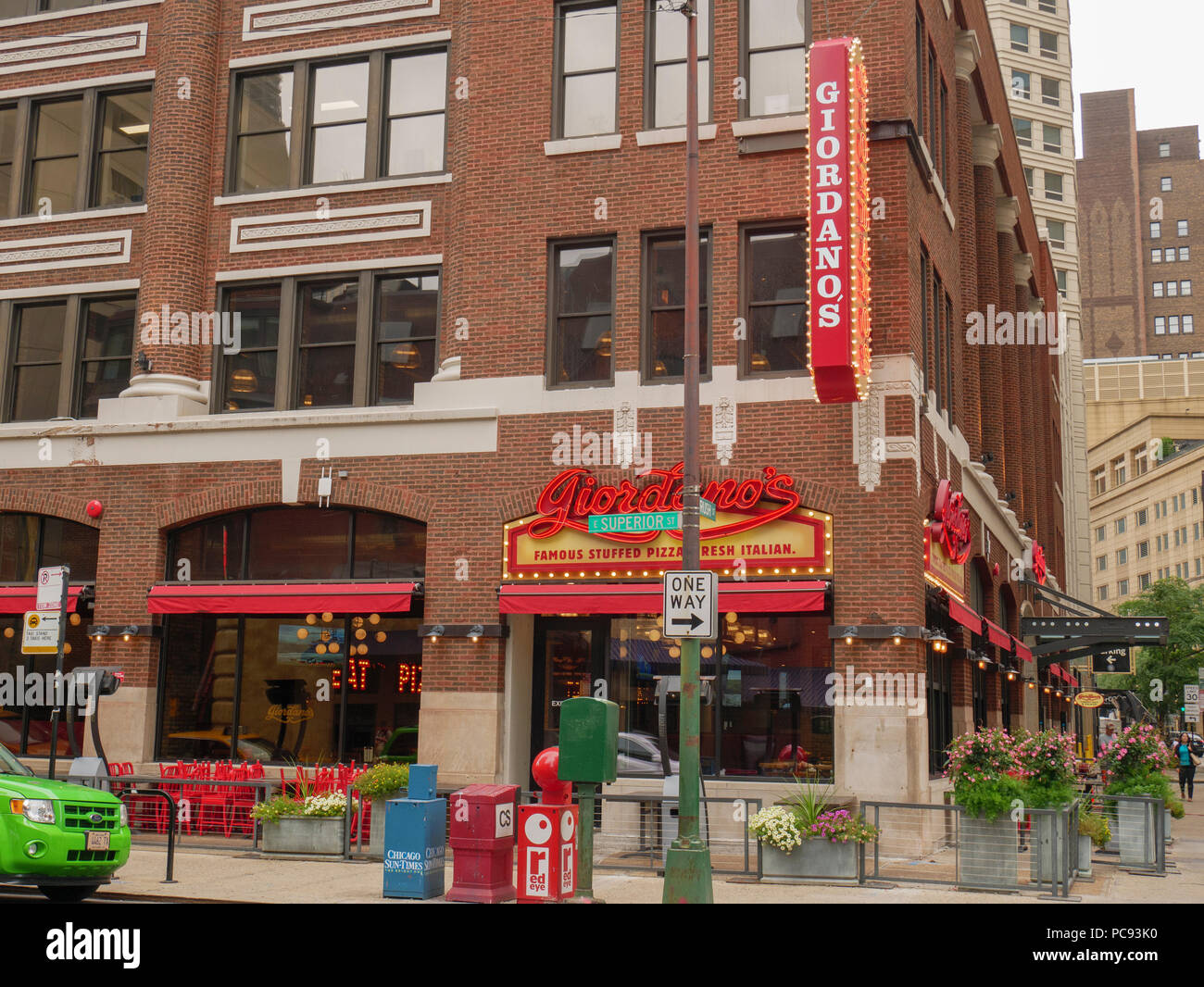Giordano's Pizzeria, Chicago, Illinois. Stock Photo