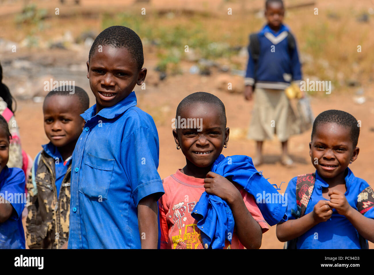 PIRA, BENIN - JAN 12, 2017: Unidentified Beninese children in school ...