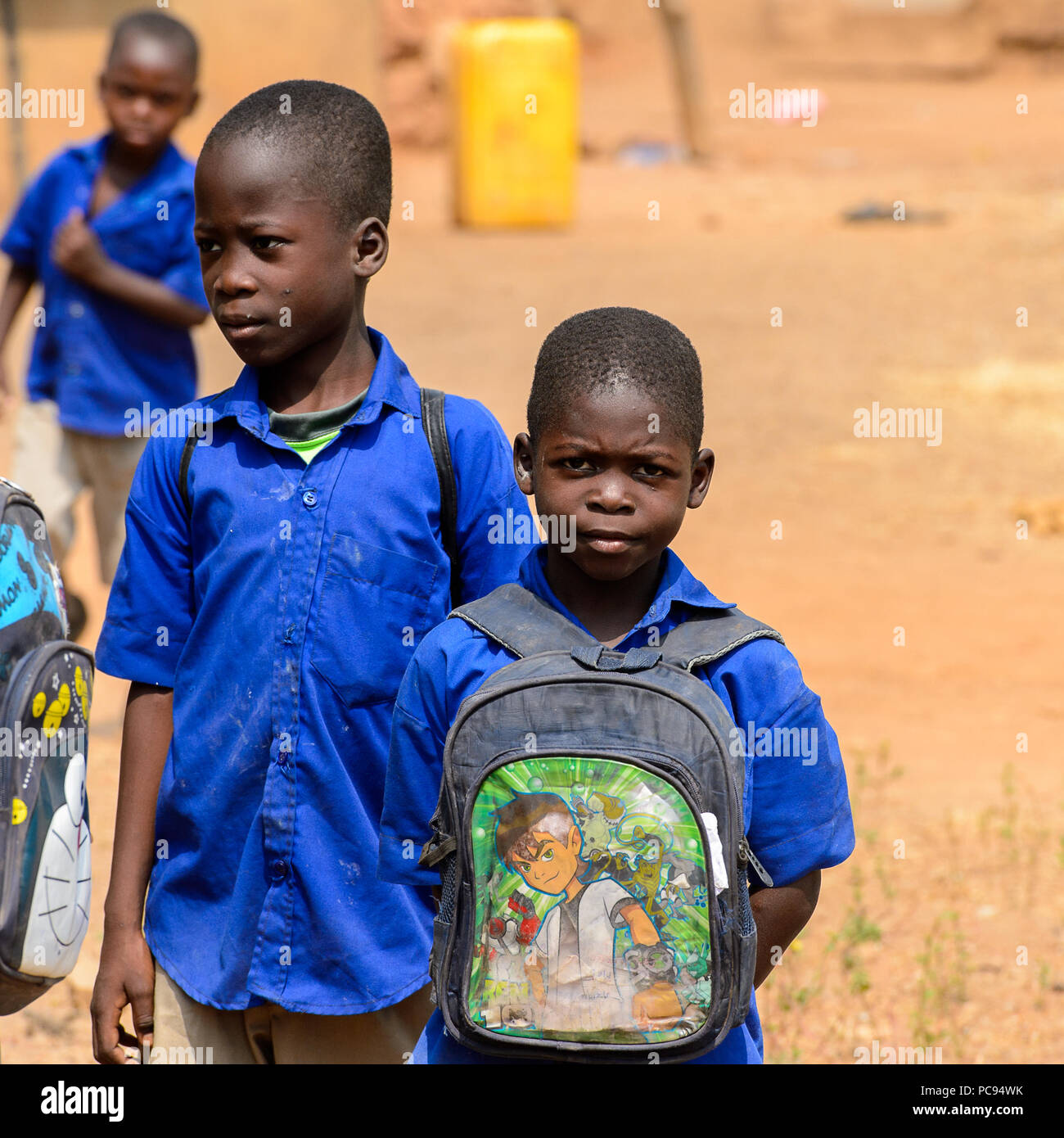 PIRA, BENIN - JAN 12, 2017: Unidentified Beninese children in school ...
