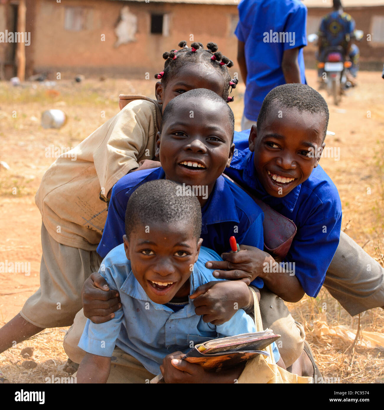 PIRA, BENIN - JAN 12, 2017: Unidentified Beninese children in school ...