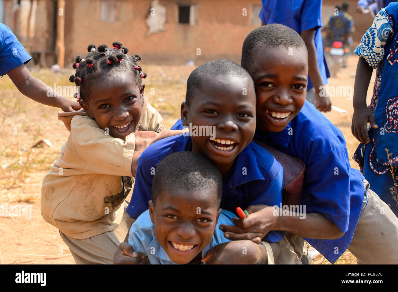 PIRA, BENIN - JAN 12, 2017: Unidentified Beninese children in school ...