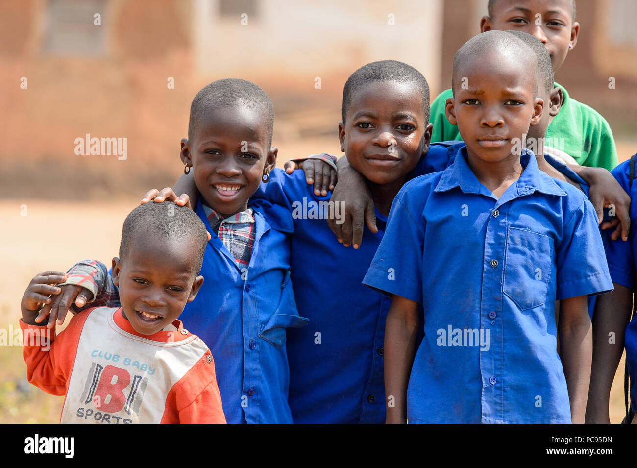 PIRA, BENIN - JAN 12, 2017: Unidentified Beninese children in school ...