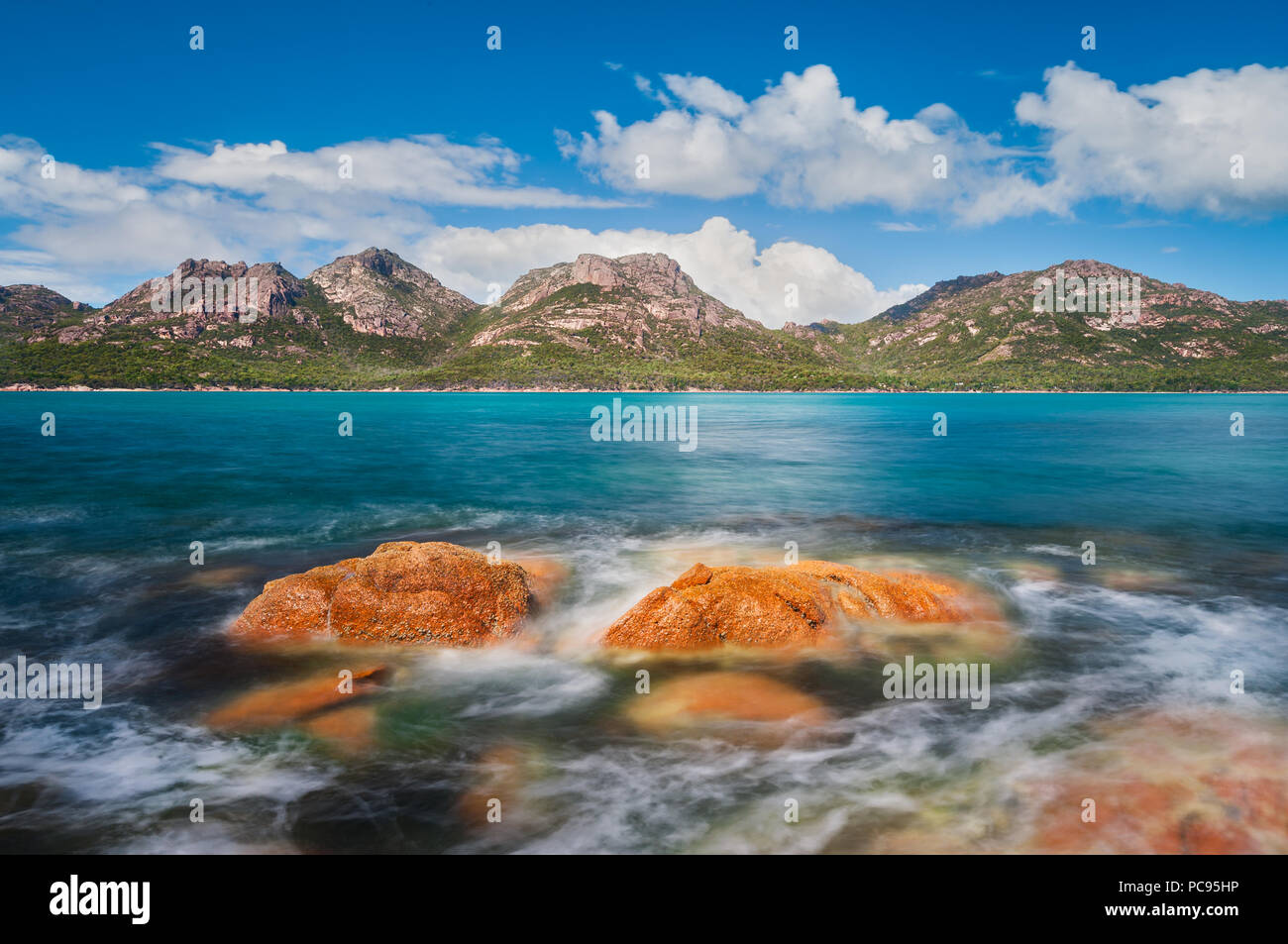 View on the Hazards in Coles Bay. Stock Photo