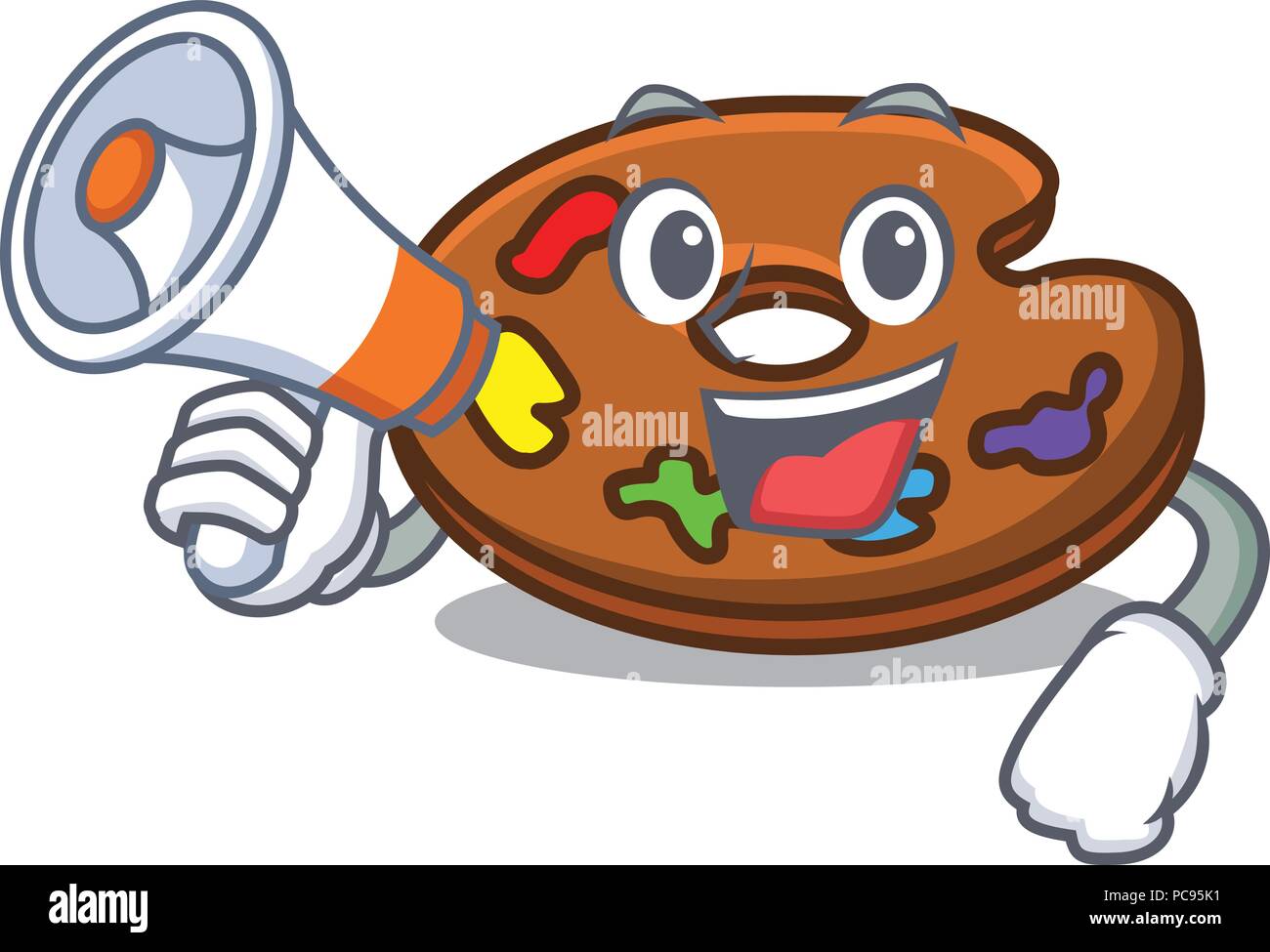 With megaphone palette character cartoon style Stock Vector Image & Art ...