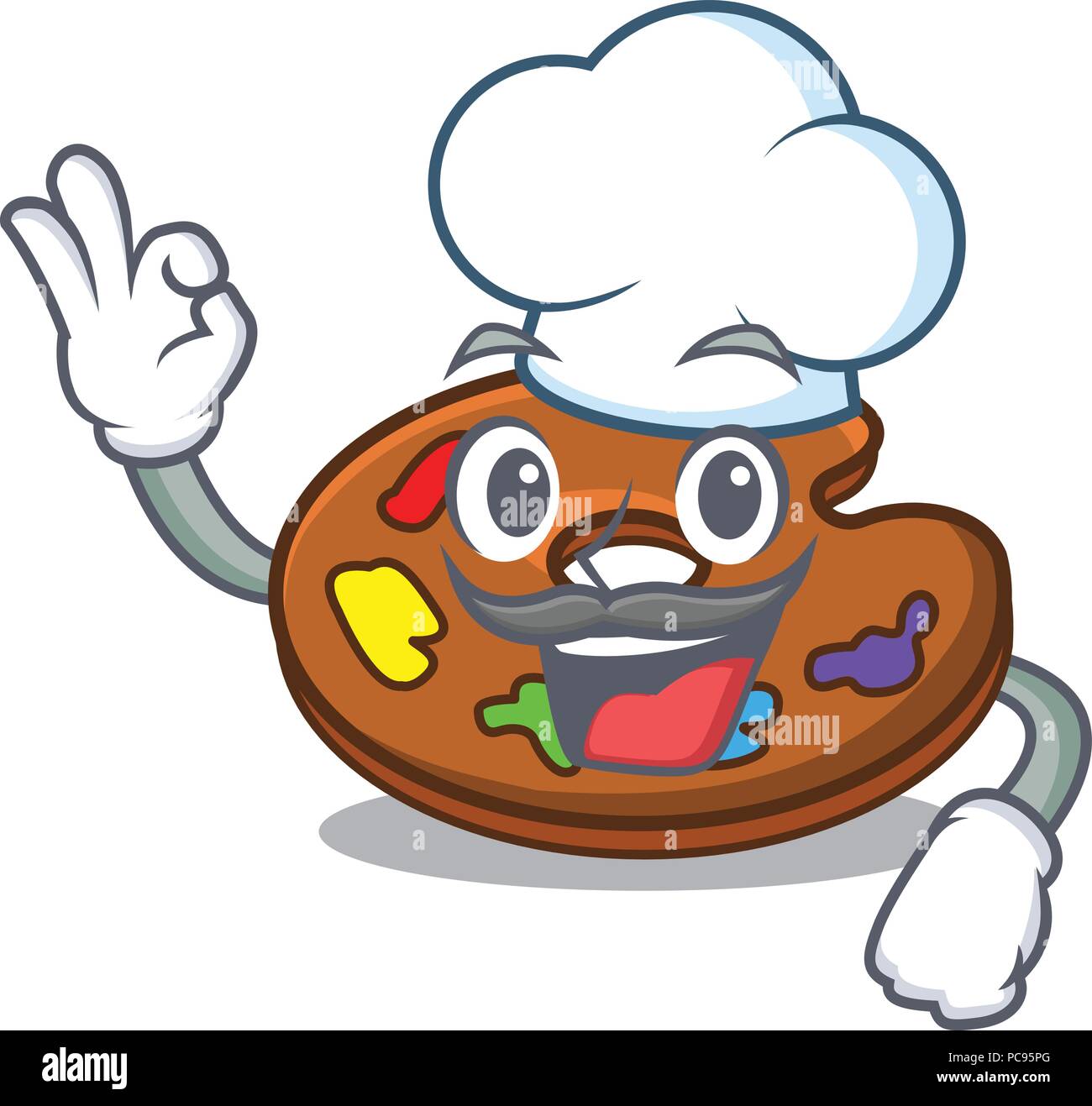 Chef palette character cartoon style Stock Vector