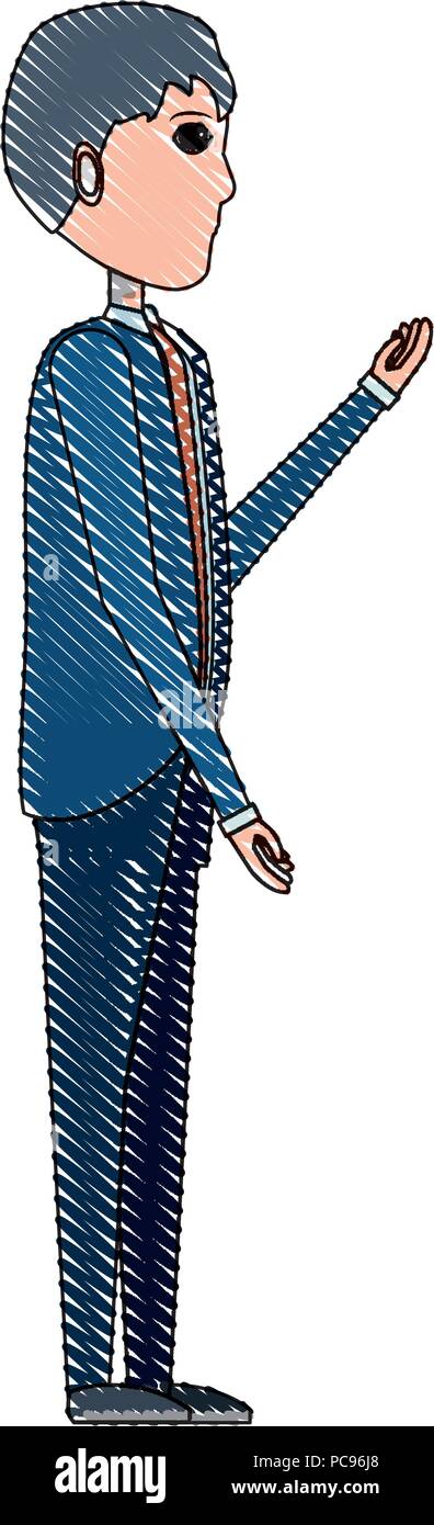 cartoon businessman icon over white background, vector illustration ...