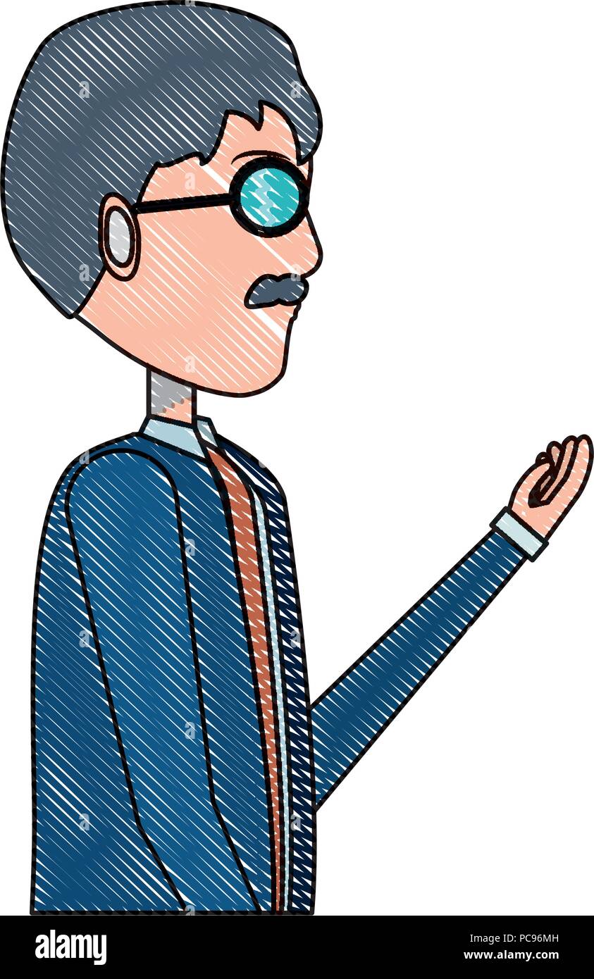 cartoon businessman icon over white background, vector illustration ...