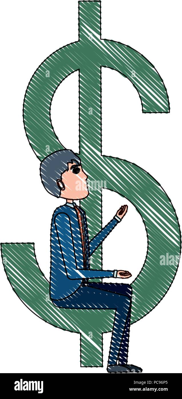 cartoon businessman icon over white background, vector illustration ...