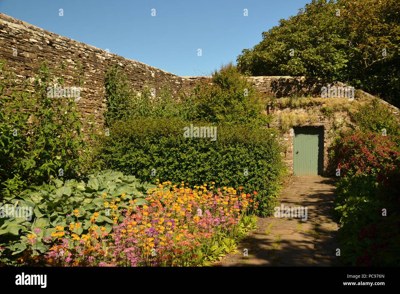 A walled garden at the Castle of Mey in Caithness, Scotland, UK Stock Photo