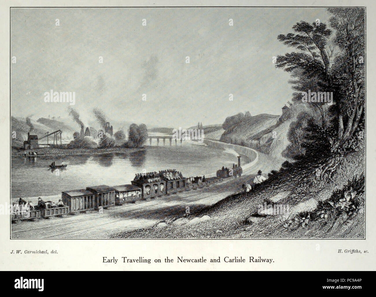 25 Early travelling on the Newcastle and Carlisle railway Stock Photo