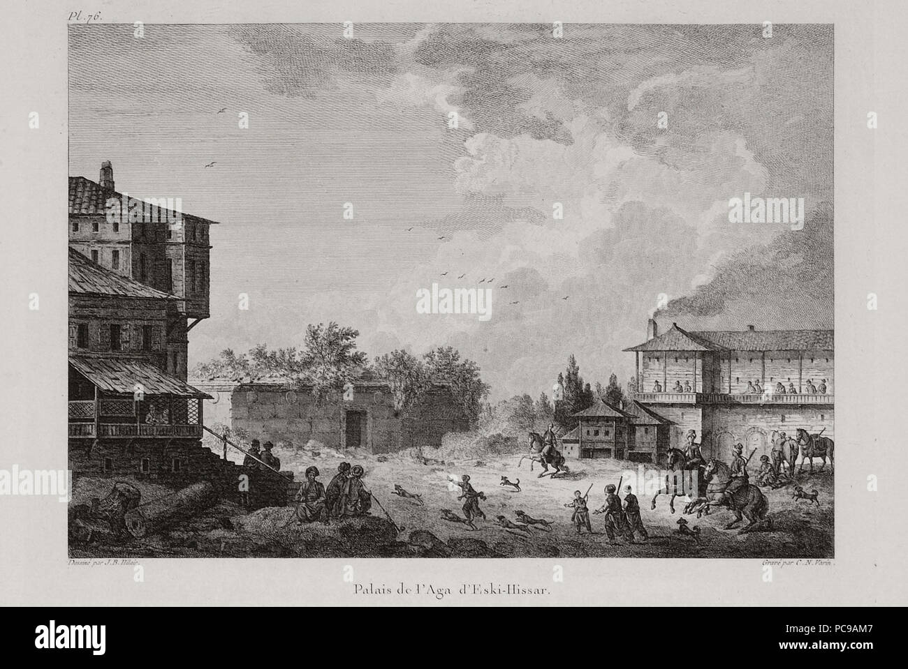464 Palais de l'aga d'Eski-Hissar - Choiseul-gouffier Gabriel Florent Auguste De - 1782 Stock Photo