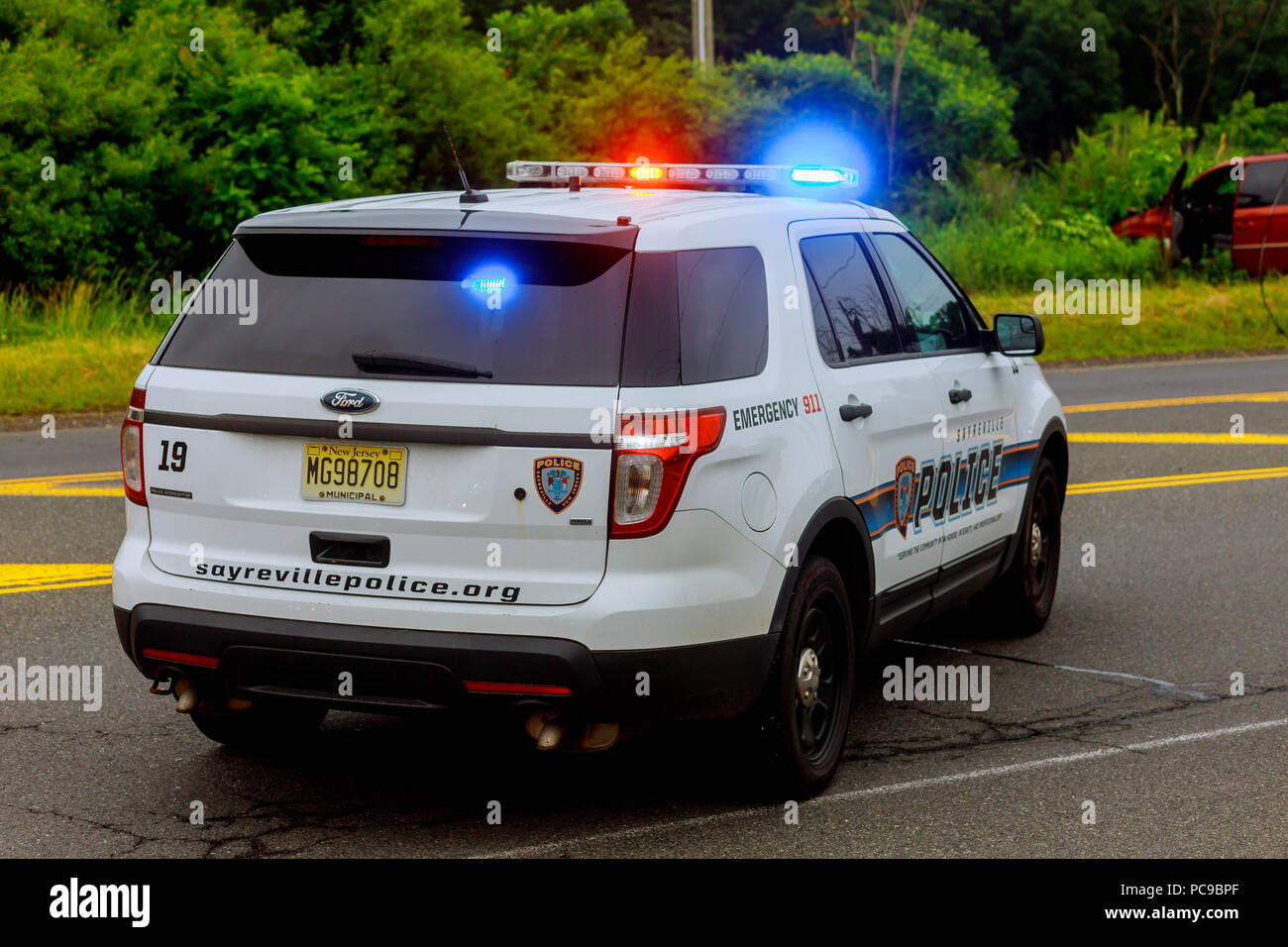 Police car flashing lights usa hires stock photography and images Alamy