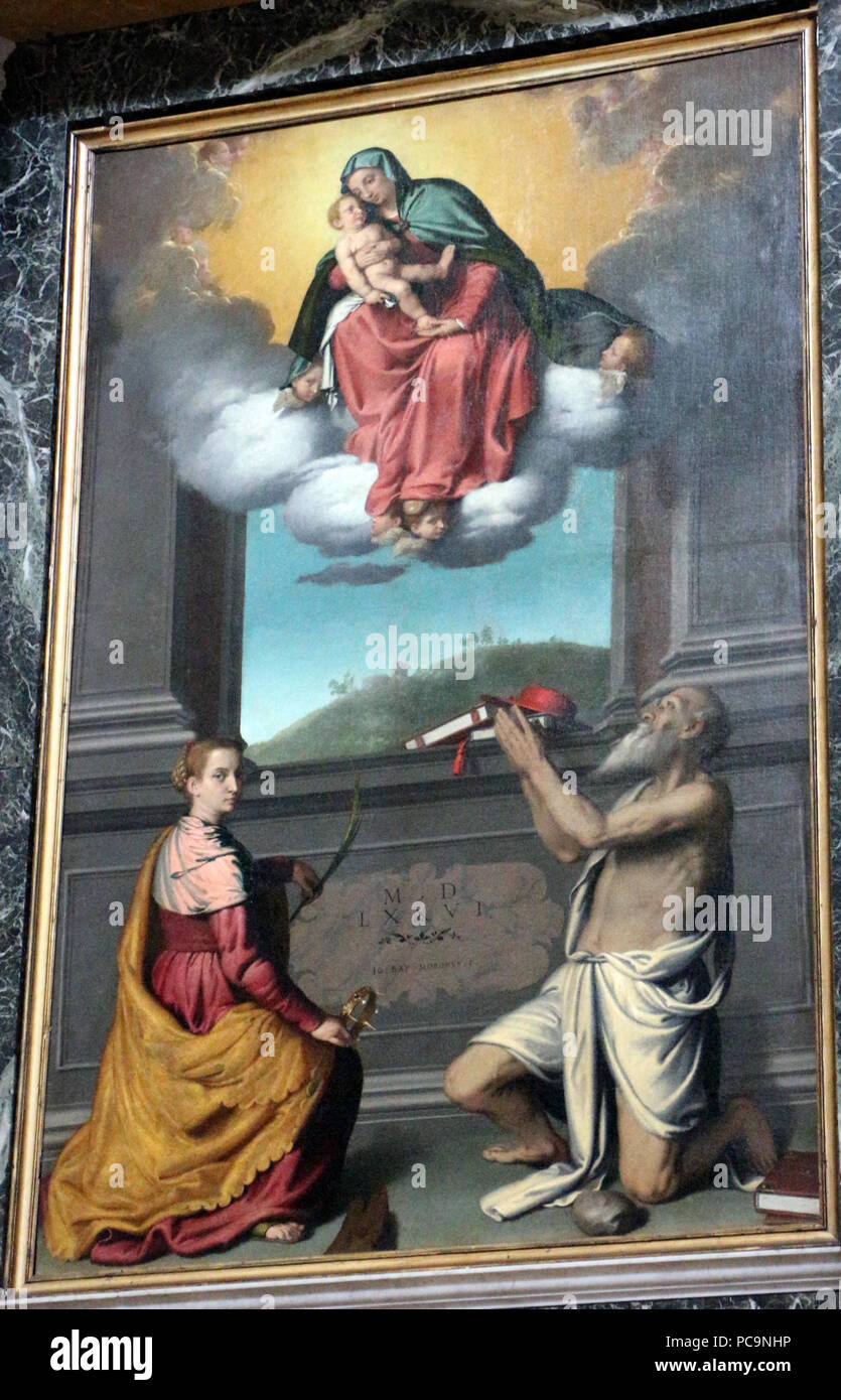 245 Giovan battista moroni, madonna e santi, 1576 Stock Photo