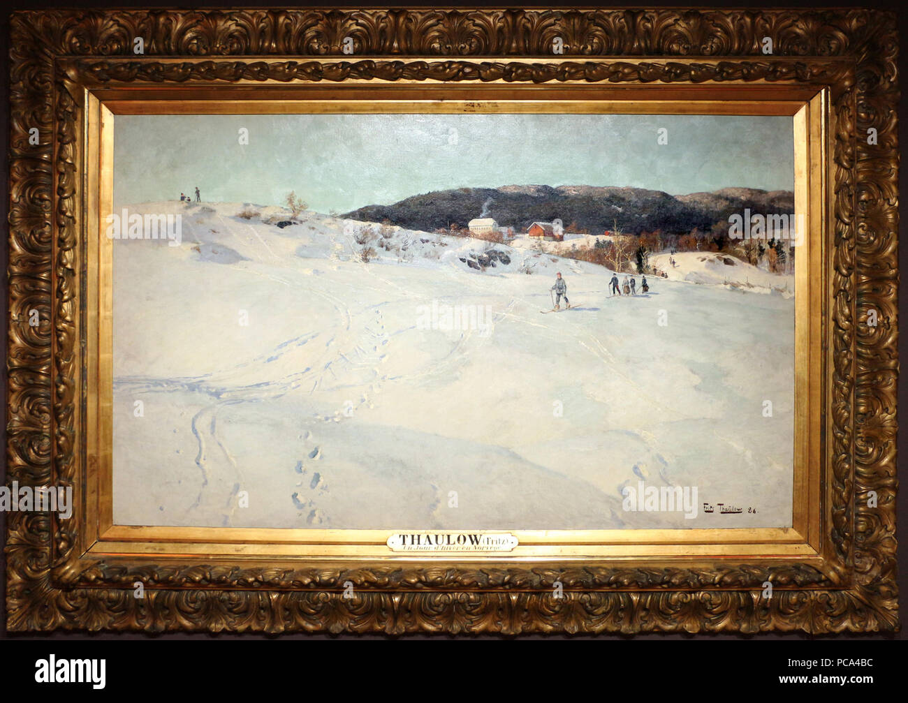 229 Frits thaulow, inverno in norvegia, 1866 Stock Photo