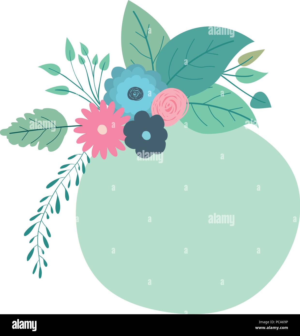 beautiful roses and leafs circular frame Stock Vector Image & Art - Alamy