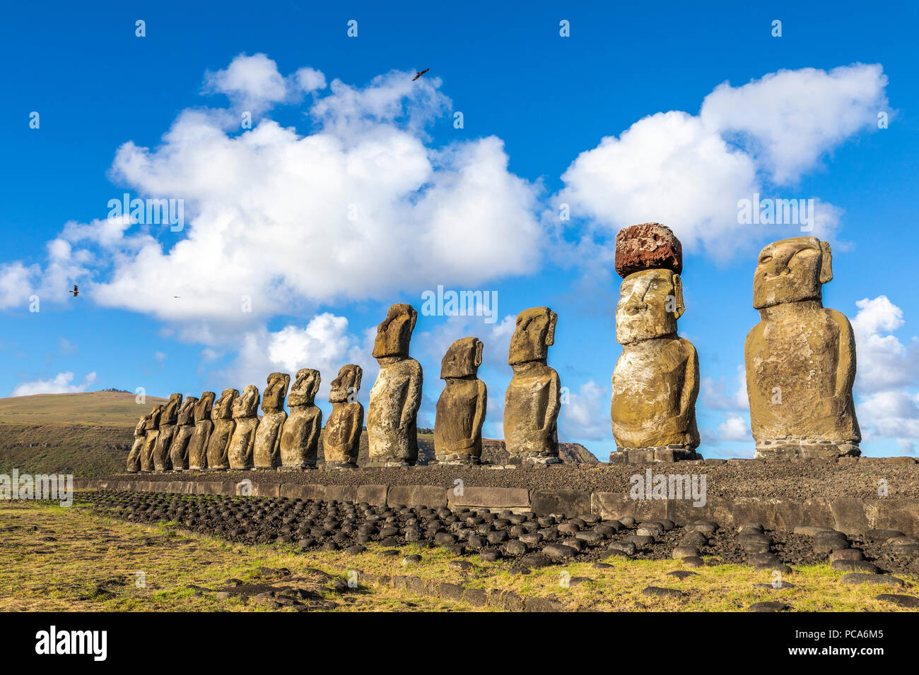 Ahu Tongariki, the most amazing Ahu platform on Easter Island. 15 moais
