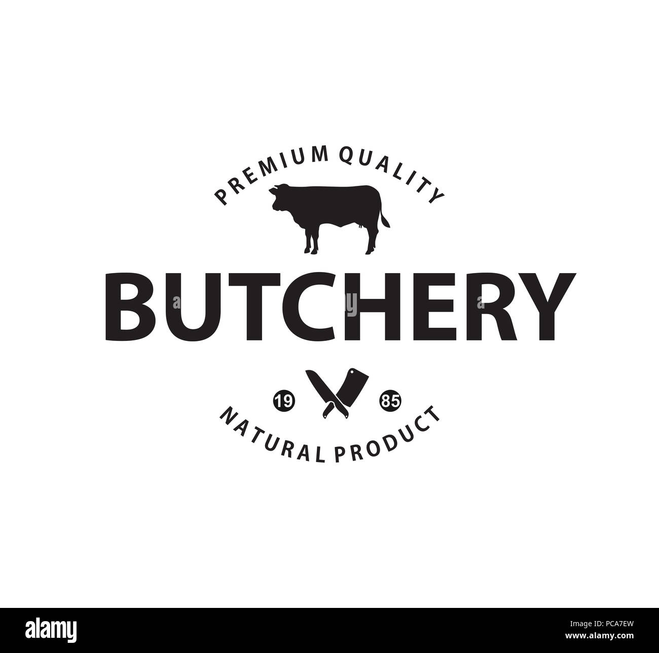 natural farm meat butchery vector brand label identity design template ...