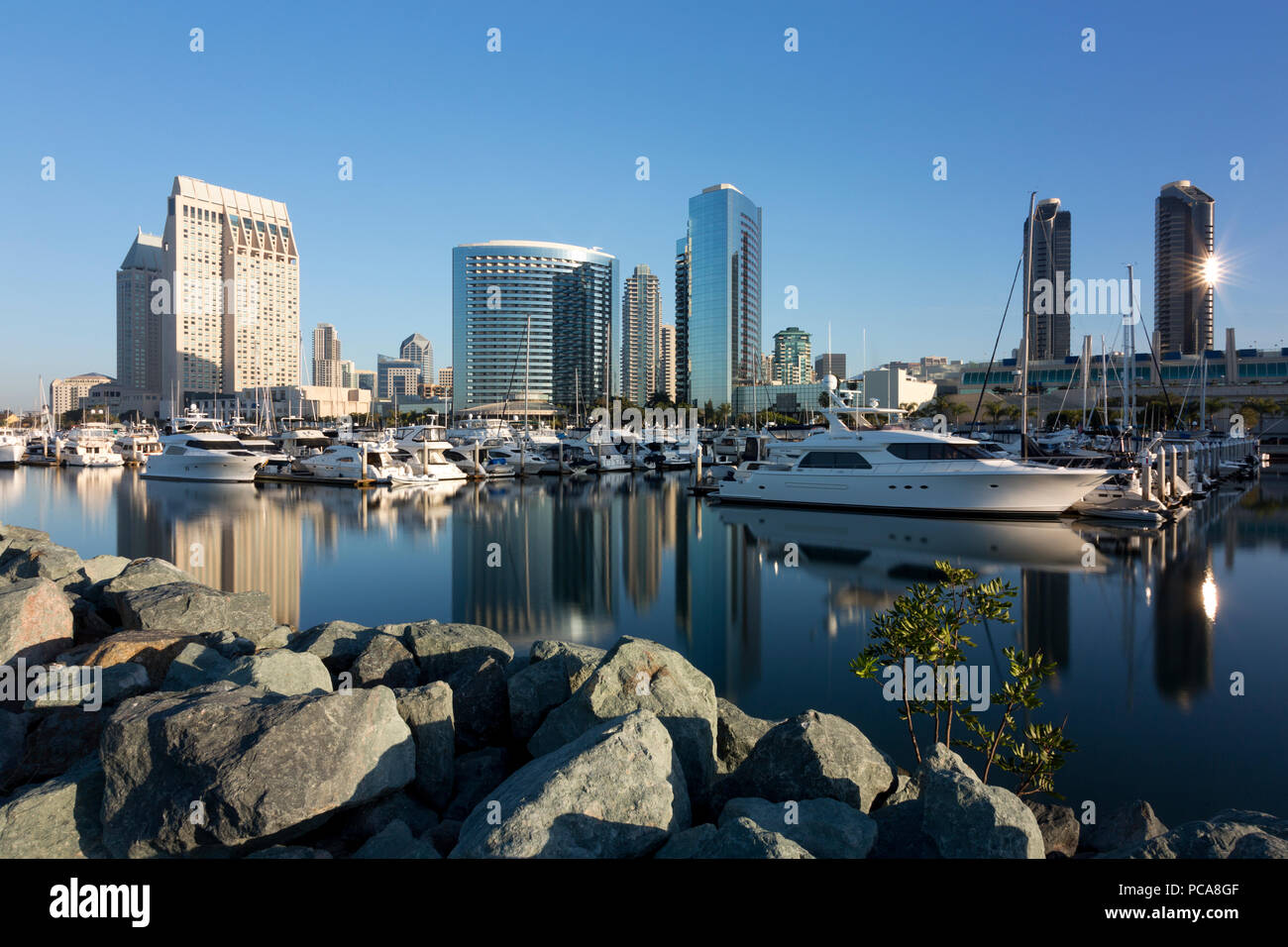 San Diego Embarcadero and Marina Stock Photo