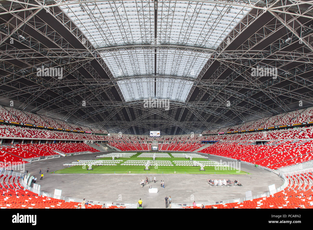 Massive architecture Interior space at Singapore Sports hub stadium