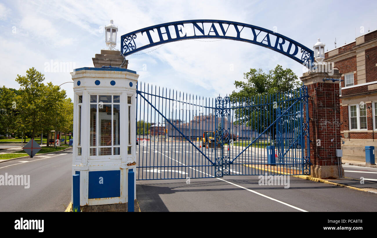 The front gate of the Philadelphia Navy Yard Stock Photo