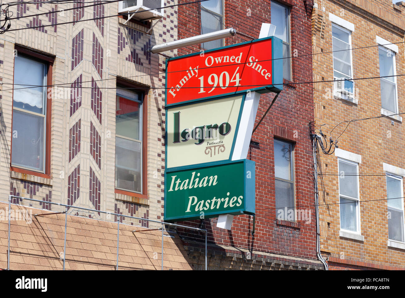 Isgro Pastries storefront sign, philadelphia, pa Stock Photo
