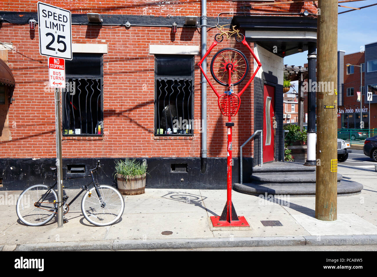 Bicycle Street Sculpture in Fishtown, Philadelphia Stock Photo