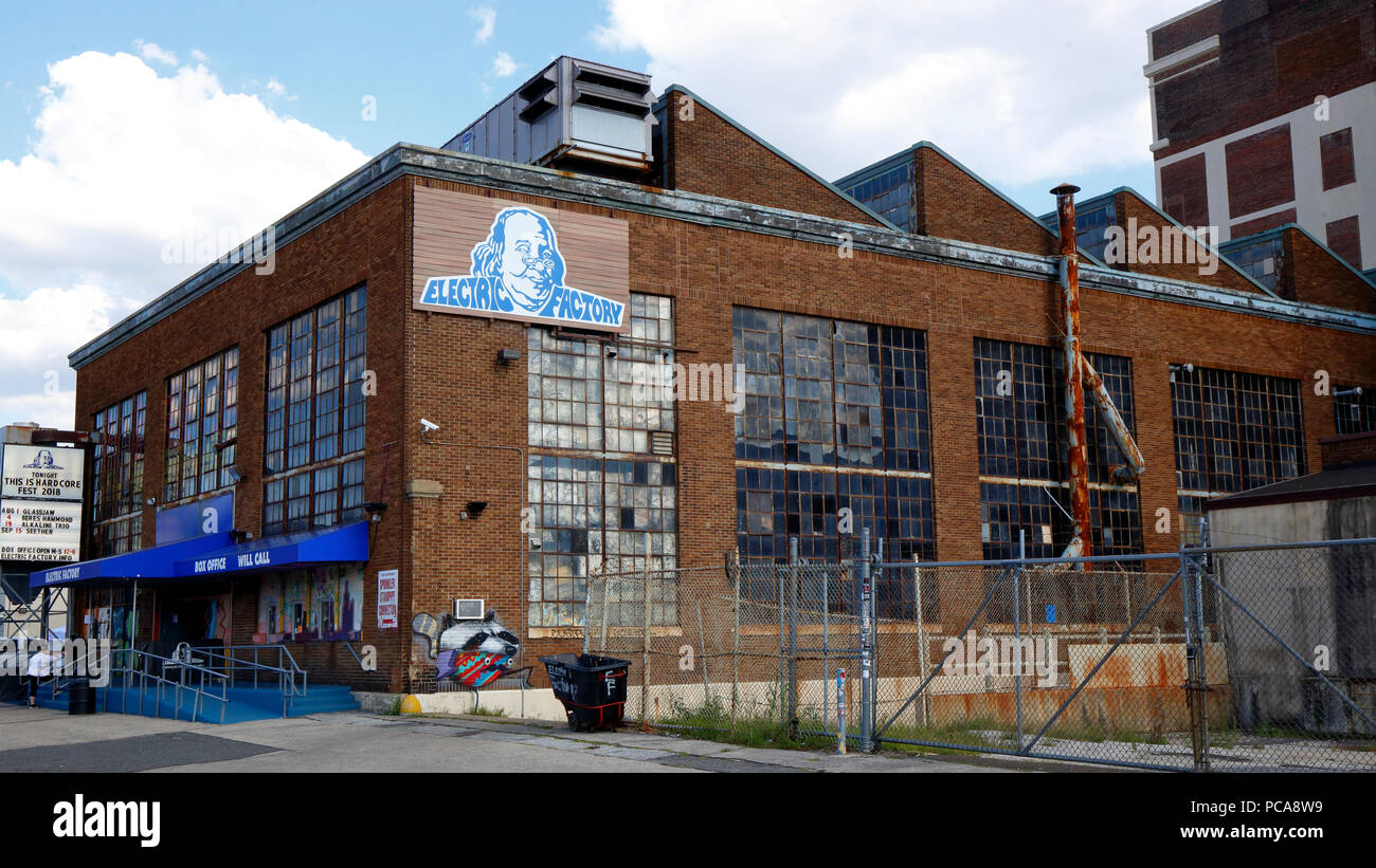 Franklin Music Hall, 421 N 7th St, Philadelphia, PA. Formerly the Electric Factory, a venue housed in the historic General Electric Switchgear Plant Stock Photo