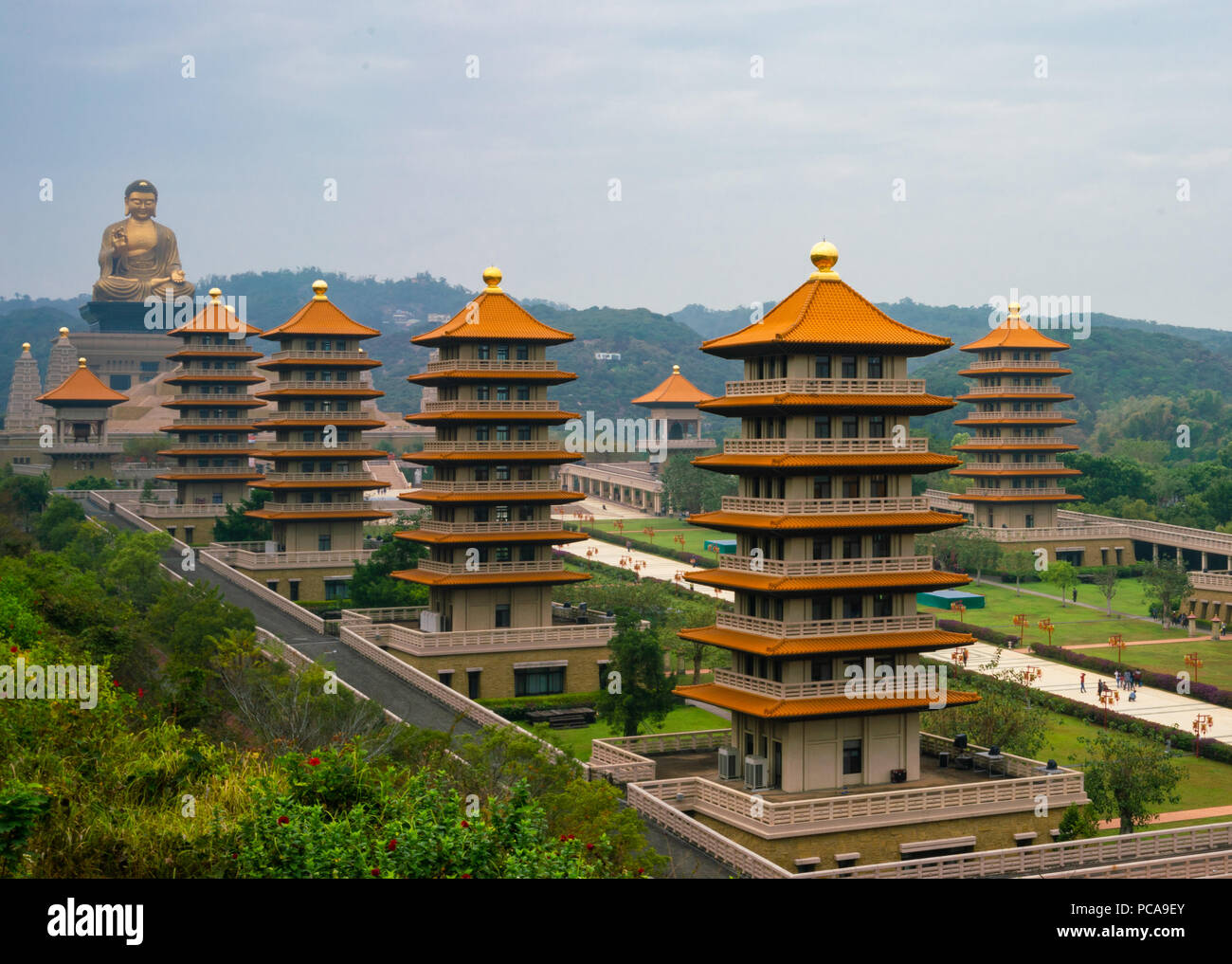 Scenic view of Fo Guang Shan Buddha memorial center Kaohsiung Taiwan Stock Photo