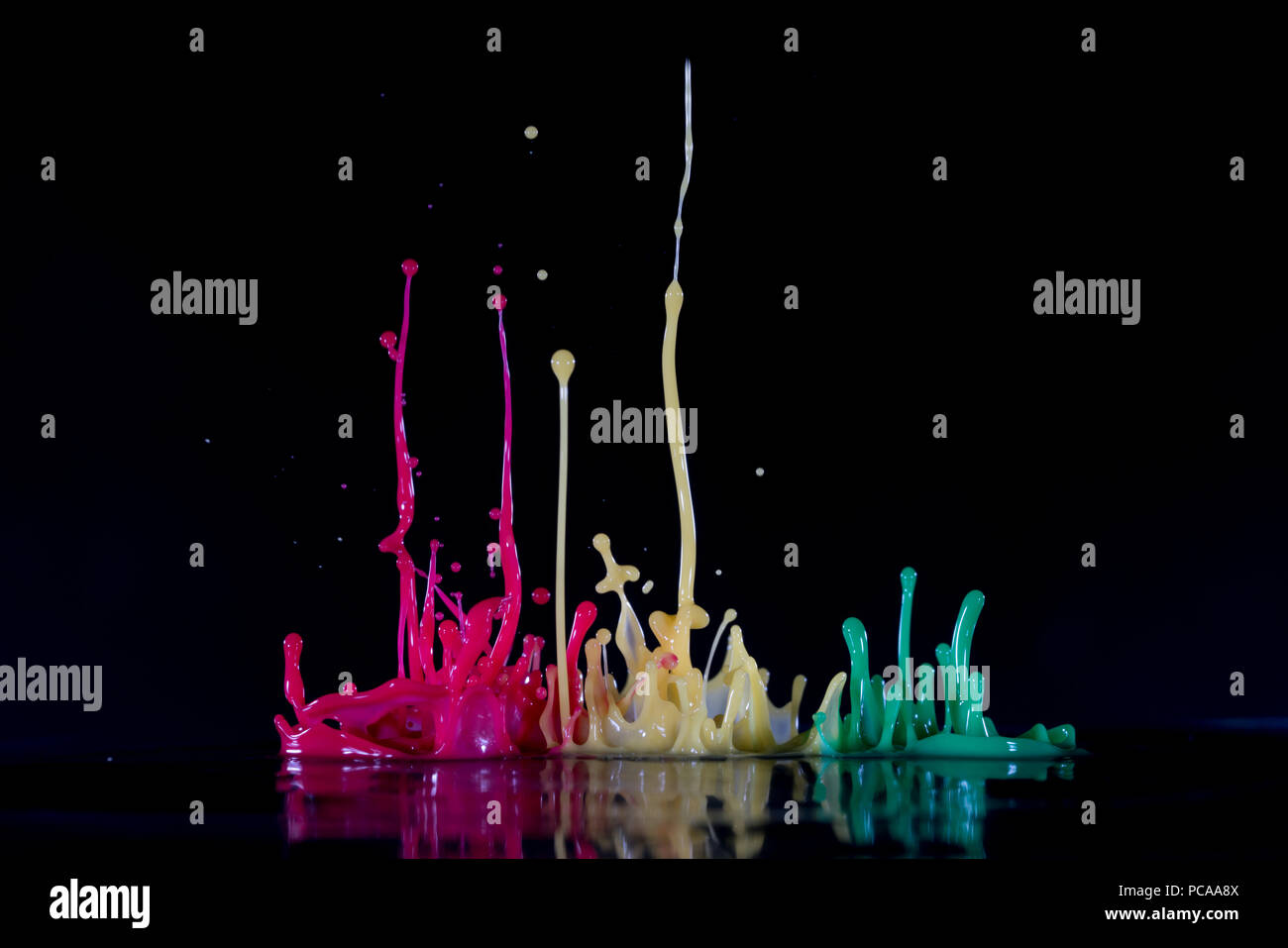 Pastel Pink Background Black Dripping Paint Stock Photo 1168567195