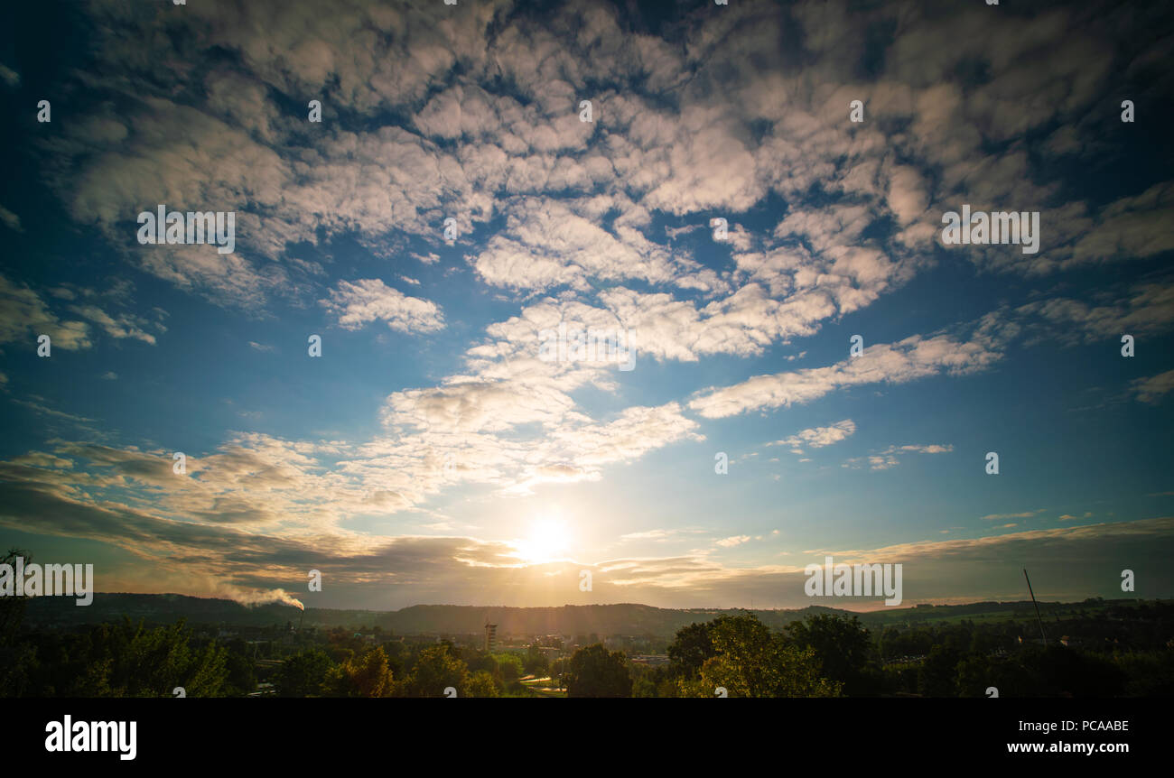 Panoramic views of the sunset sky Stock Photo