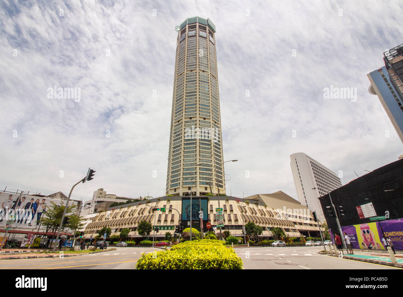 Komtar Penang is a 65-storey high rise tower in Georgetown, one of the most prominent landmarks in Penang, completed in 1986 and it is still the talle Stock Photo