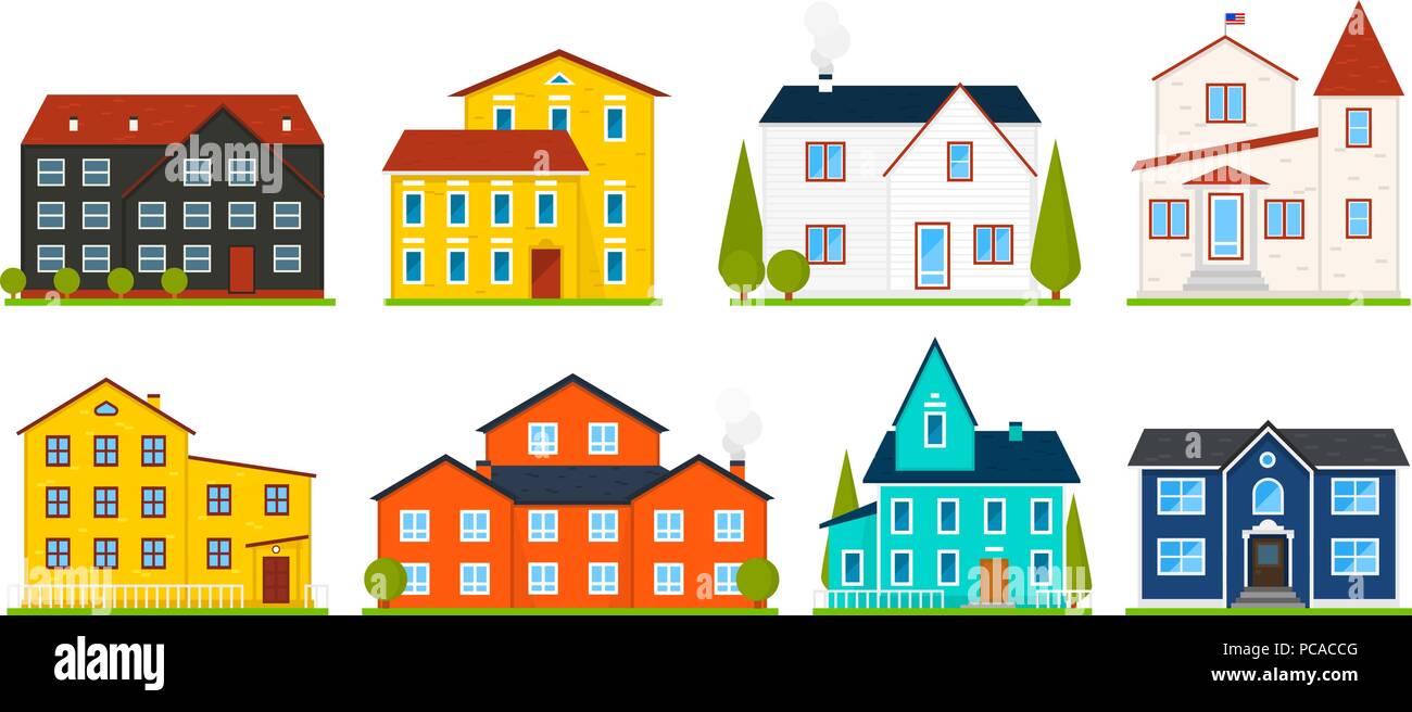 Little Cute House Or Apartments Family American Townhouse