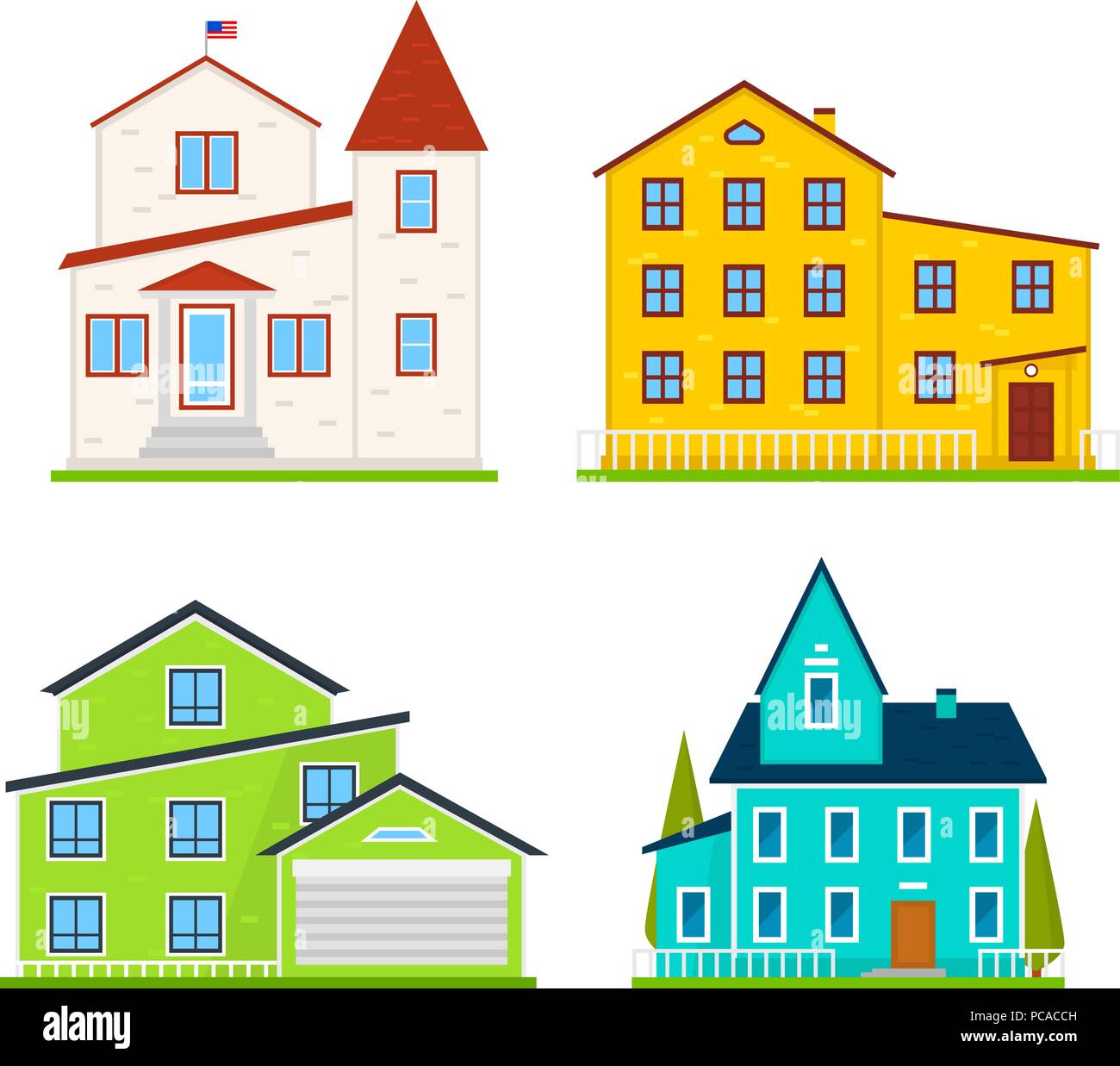 Little Cute House Or Apartments Family American Townhouse