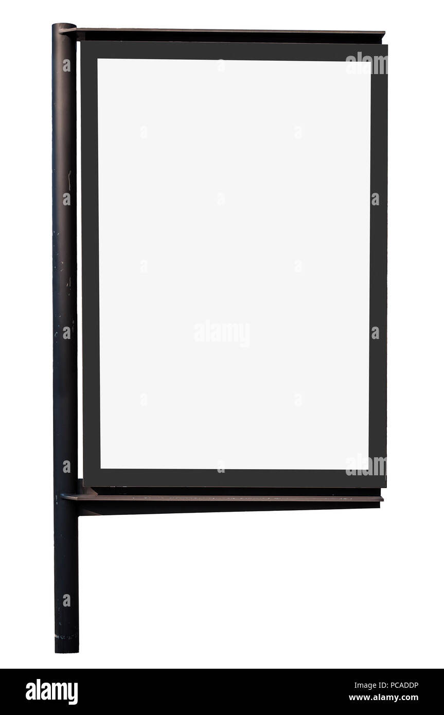 Blank billboard isolated on white Stock Photo - Alamy